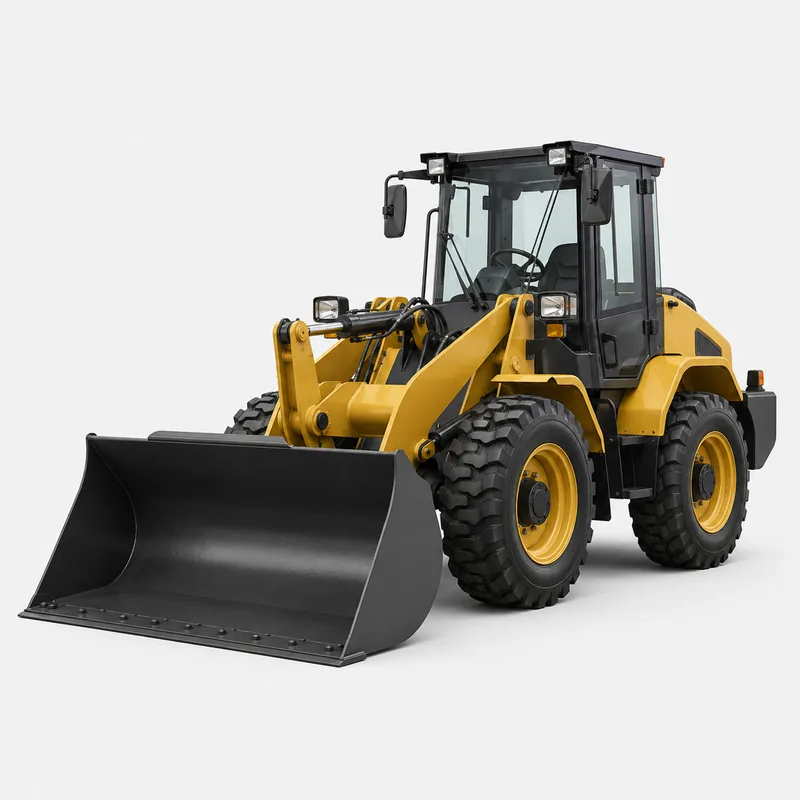 Wheel loader with a bucket